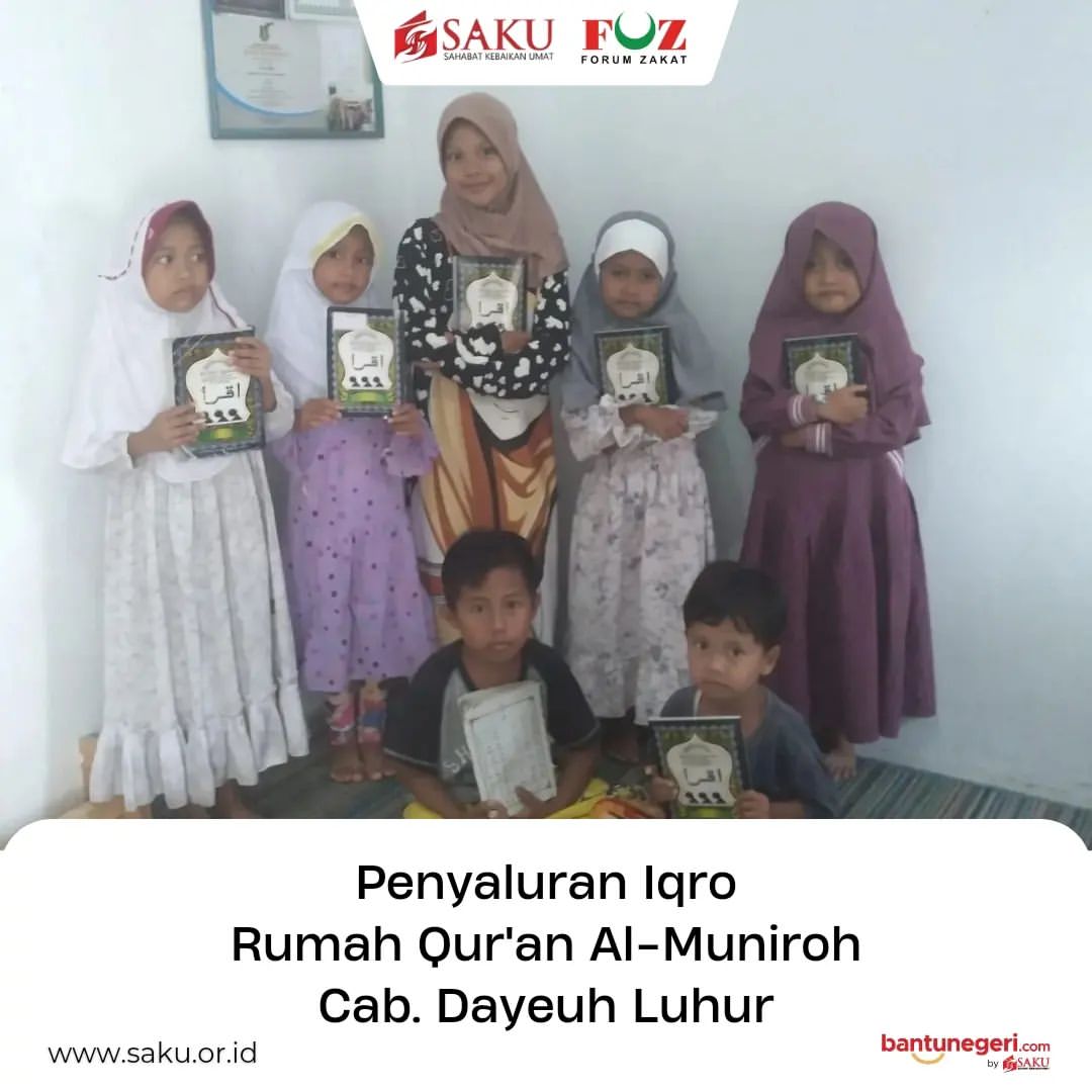 LAZ SAKU Menyalurkan Iqro ke Rumah Qur’an Al-Muniroh Cab. Dayeuh Luhur